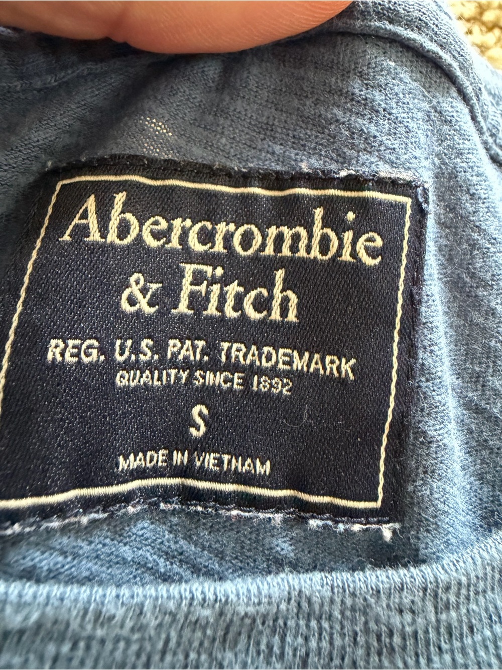 Abercrombie & Fitch Women’s Blue Short-Sleeve Tee with Red and Yellow Logo - Picture 3 of 4